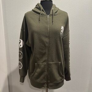 Forever 21 Olive Green Hoodie Jacket